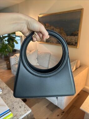 Charles & Keith Black Circular-Handle Mini Bag
